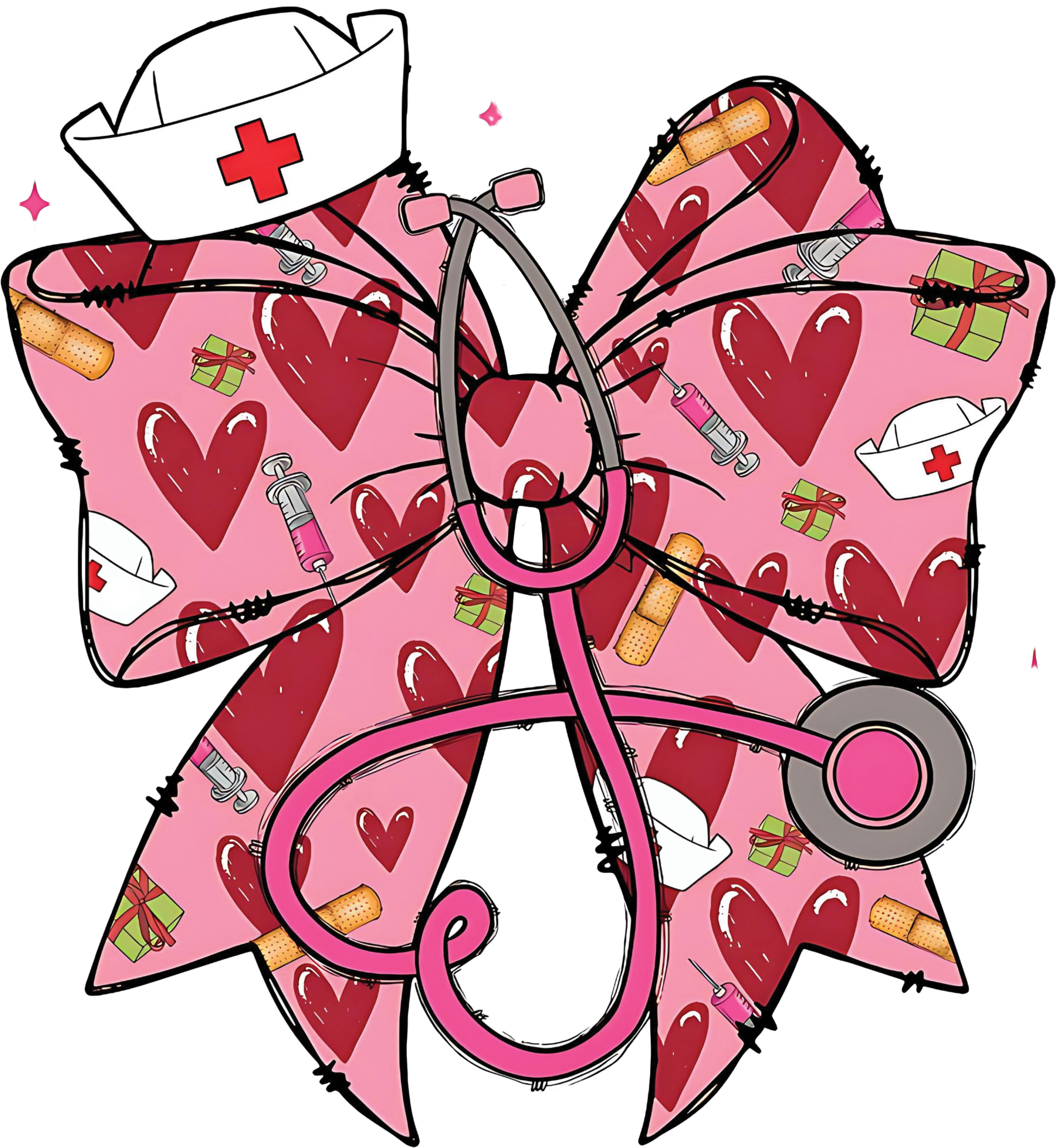 Nurse Bow Valentines Ready To Press